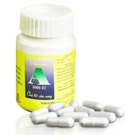 Thuốc Vitamin A 5000IU Nadyphar điều trị chứng thiếu vitamin A (80 viên)