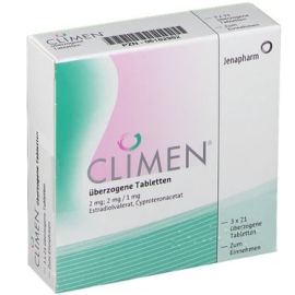 Thuốc Climen 2mg Bayer điều trị rối loạn kinh nguyệt thời kỳ mãn kinh (21 viên)