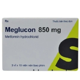 Thuốc Meglucon 850mg Polski Lek S.A điều trị đái tháo đường type 2 (3 vỉ x 10 viên)