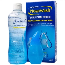 Bộ vệ sinh mũi gồm bình làm sạch sâu và kháng khuẩn NoseWash Rohto (400ml)