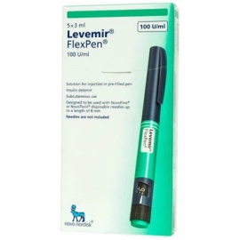 Bút tiêm Insulin Levemir FlexPen 100U/ml Novo Nordisk điều trị tiểu đường (5 cây)