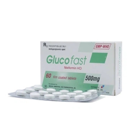 Thuốc Glucofast 500mg Mebiphar điều trị tiểu đường type 2 (4 vỉ x 15 viên)