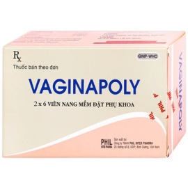 Thuốc đặt phụ khoa Vaginapoly Phil điều trị nhiễm trùng âm đạo (2 vỉ x 6 viên)