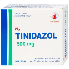 Thuốc Tinidazol 500 DHG dự phòng nhiễm khuẩn sau phẫu thuật (10 vỉ x 10 viên)