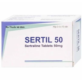 Thuốc Sertil 50mg Kwality điều trị trầm cảm, hội chứng hoảng sợ (3 vỉ x 10 viên