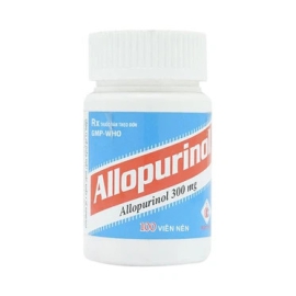 Thuốc Allopurinol 300mg Domesco điều trị tăng acid uric máu, sỏi thận (100 viên)