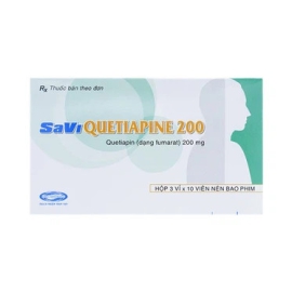 Thuốc Savi Quetiapine 200mg điều trị tâm thần phân liệt (3 vỉ x 10 viên)