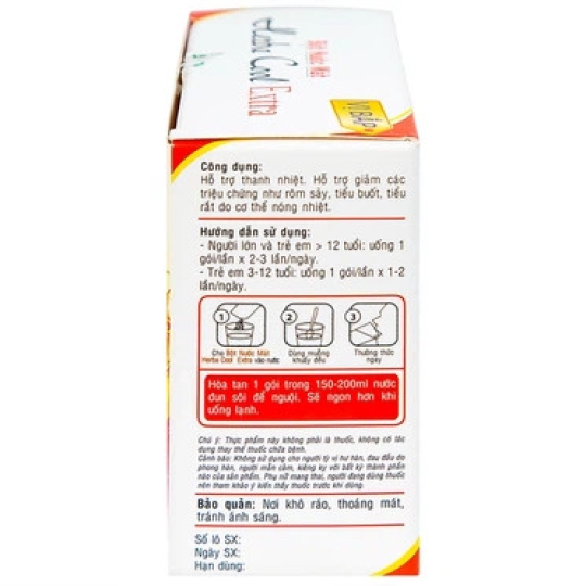 Bột nước mát Herbal Cool Extra thanh nhiệt, mát gan, lợi tiểu (10 gói)