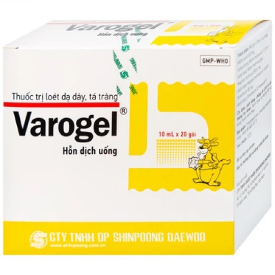 Hỗn dịch uống Varogel Shinpoong Deawoo điều trị viêm loét dạ dày, tá tràng (20 gói x 10ml)