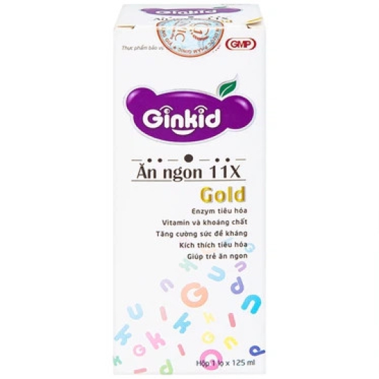 Siro Ginkid Ăn Ngon 11X Gold GINIC hỗ trợ kích thích tiêu hóa (125ml)