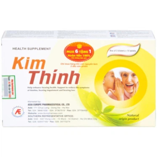 Viên uống Kim Thính Á Âu hỗ trợ tăng cường sức khỏe thính giác (3 vỉ x 10 viên)