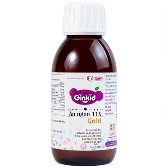 Siro Ginkid Ăn Ngon 11X Gold GINIC hỗ trợ kích thích tiêu hóa (125ml)