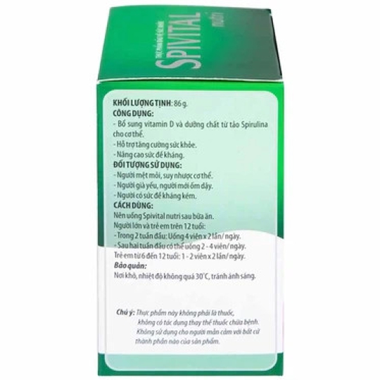 Viên uống Spivital Nutri DHG bổ sung dưỡng chất, tăng cường sức khỏe (10 vỉ x 10 viên)