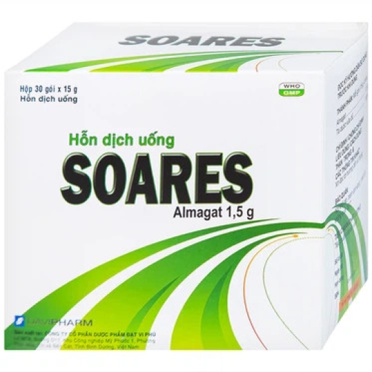 Thuốc Soares 1.5g Đạt Vi Phú điều trị loét dạ dày tá tràng (30 gói x 15g)