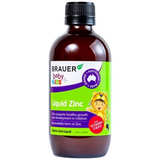 Siro Brauer Baby & Kids Liquid Zinc bổ sung kẽm, tăng sức đề kháng cho trẻ (200ml)