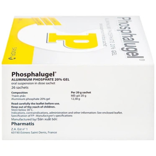 Thuốc Phosphalugel Sanofi giảm độ axit của dạ dày (26 gói x 20g)