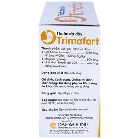 Thuốc dạ dày Trimafort Daewoong điều trị đau dạ dày, ợ nóng, đầy hơi (20 gói x 10ml)