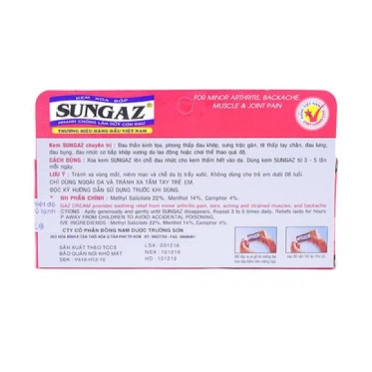 Kem xoa bóp Sungaz Trường Sơn giúp tan máu bầm, giảm đau hiệu quả (65g)