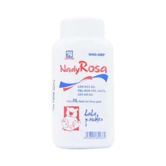 Phấn thoa da NadyRosa Nadyphar hỗ trợ điều trị rôm sảy, ngứa (50g)