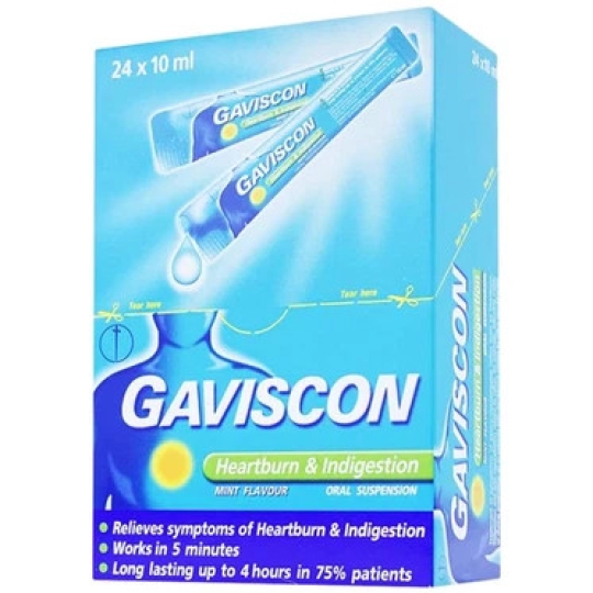 Thuốc Gaviscon điều trị trào ngược dạ dày, khó tiêu (24 gói x 10ml)