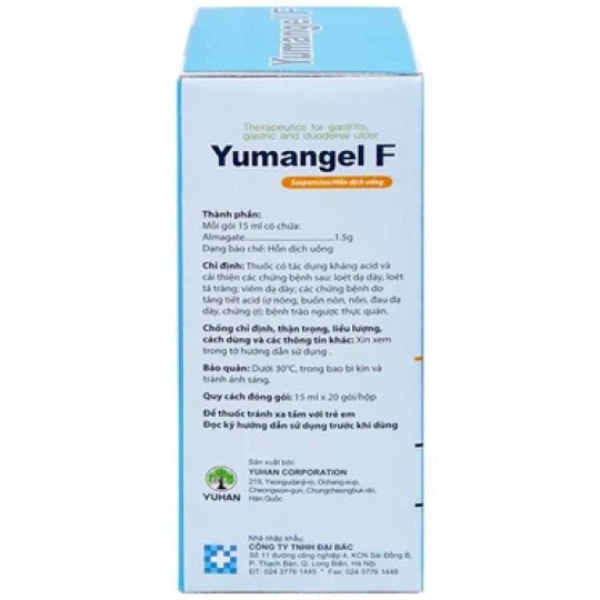 Thuốc Yumangel F Yuhan điều trị loét dạ dày, tá tràng (20 gói x 15ml)