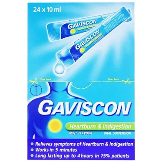 Thuốc Gaviscon điều trị trào ngược dạ dày, khó tiêu (24 gói x 10ml)