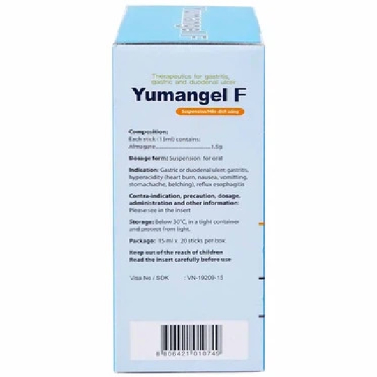 Thuốc Yumangel F Yuhan điều trị loét dạ dày, tá tràng (20 gói x 15ml)