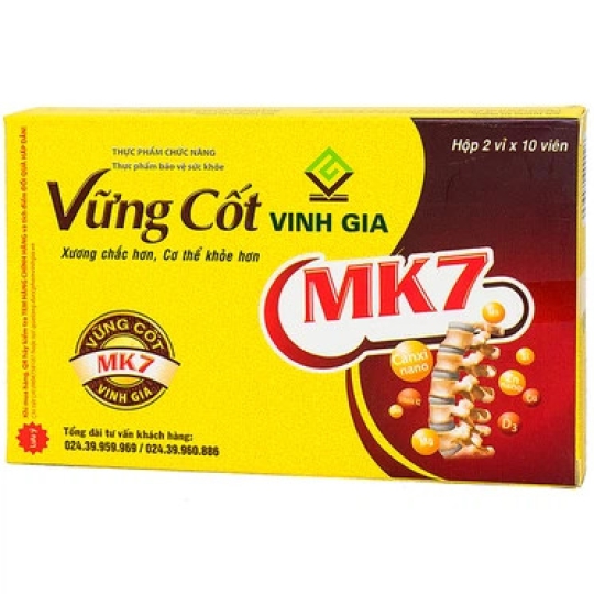 Viên uống Vững Cốt Vinh Gia giúp xương chắc khỏe, hỗ trợ làm chậm quá trình mất xương (20 viên)