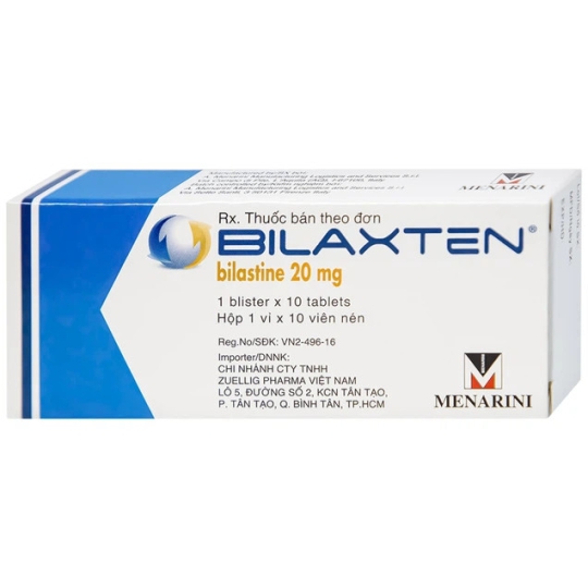 Thuốc Bilaxten 20mg Menarini hỗ trợ điều trị viêm mũi dị ứng, mề đay (10 viên)