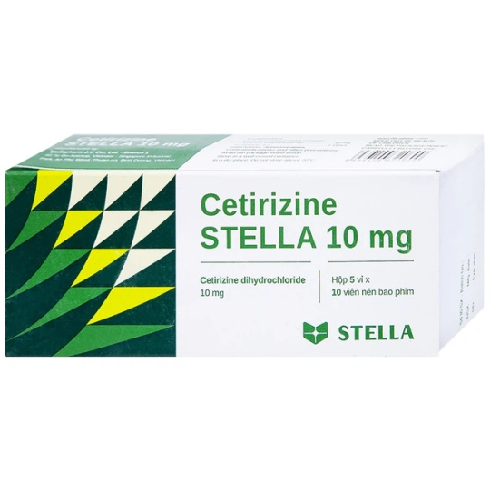 Thuốc Cetirizine Stella 10mg hỗ trợ giảm viêm mũi dị ứng, mày đay (5 vỉ x 10 viên)