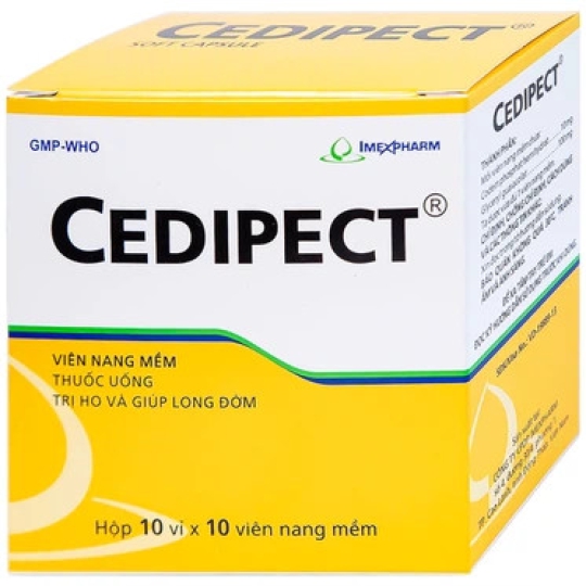 Thuốc Cedipect Imexpharm hỗ trợ điều trị triệu chứng ho khan (10 vỉ x 10 viên)