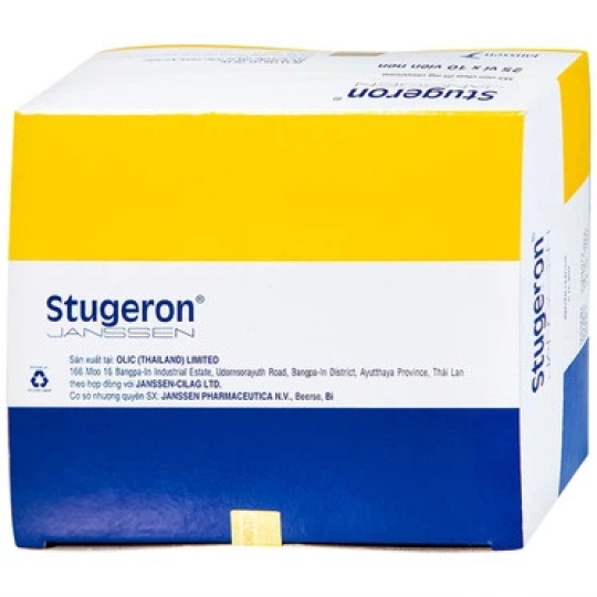 Thuốc Stugeron 25mg Janssen hỗ trợ điều trị rối loạn tuần hoàn não (250 viên)