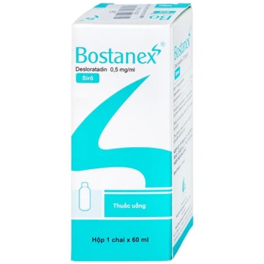 Siro Bostanex 0.5mg/ml Boston hỗ trợ điều trị viêm mũi dị ứng, nổi mày đay (60ml)