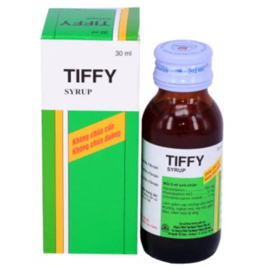 Siro Tiffy Thai Nakorn Patana hỗ trợ giảm đau hạ sốt, viêm mũi dị ứng (30ml)