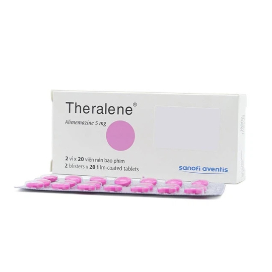 Thuốc Theralene 5mg Sanofi hỗ trợ điều trị các triệu chứng viêm mũi dị ứng, mày đay (40 viên)