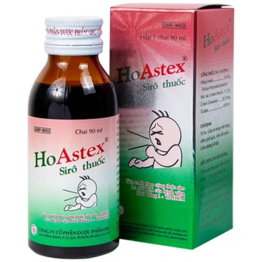 Siro thuốc HoAstex OPC hỗ trợ giảm ho, viêm họng, viêm phế quản (90ml)