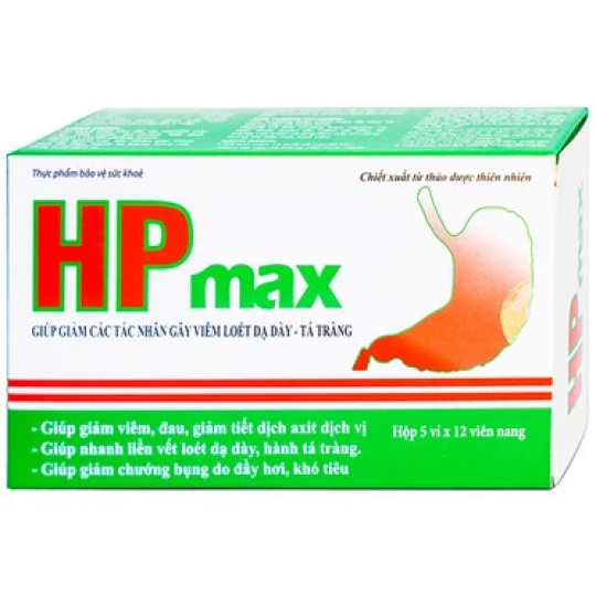 Viên uống HP max Vinacom giúp giảm các tác nhân gây viêm loét dạ dày - tá tràng (60 viên)