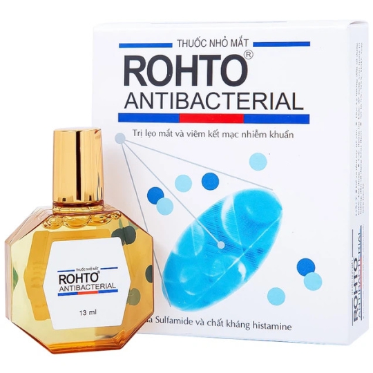 Thuốc nhỏ mắt Rohto Antibacterial điều trị lẹo mắt, viêm kết mạc, nhiễm khuẩn (13ml)