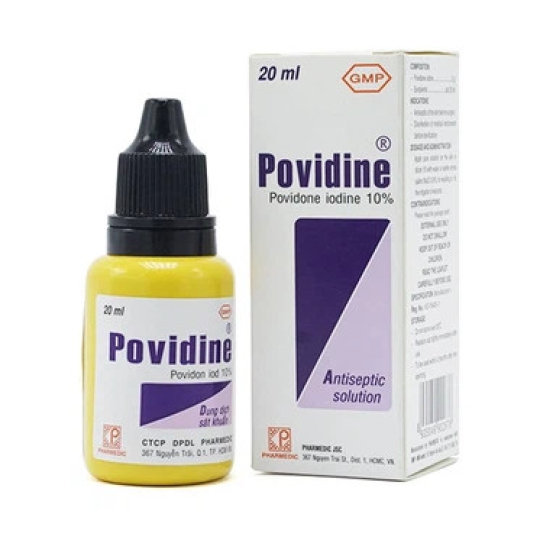 Thuốc sát khuẩn Povidine Pharmedic dùng sát trùng vết thương bề mặt (20ml)