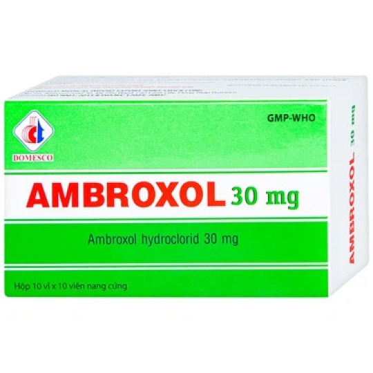 Thuốc Ambroxol 30mg Domesco điều trị bệnh đường hô hấp (10 vỉ x 10 viên)