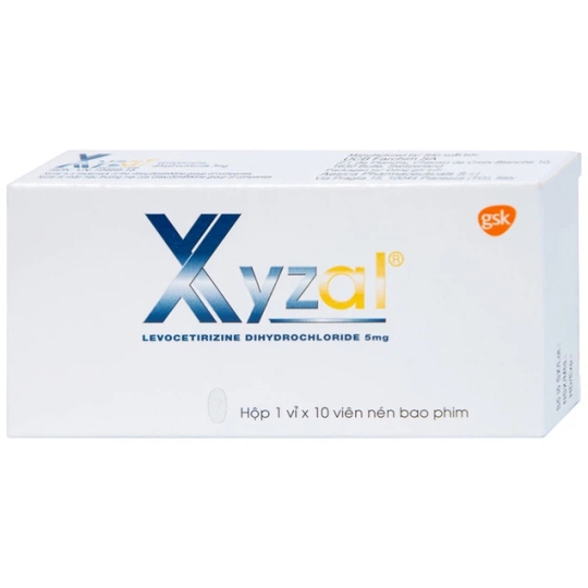 Thuốc Xyzal 5mg GSK giảm viêm mũi dị ứng, mày đay (1 vỉ x 10 viên)