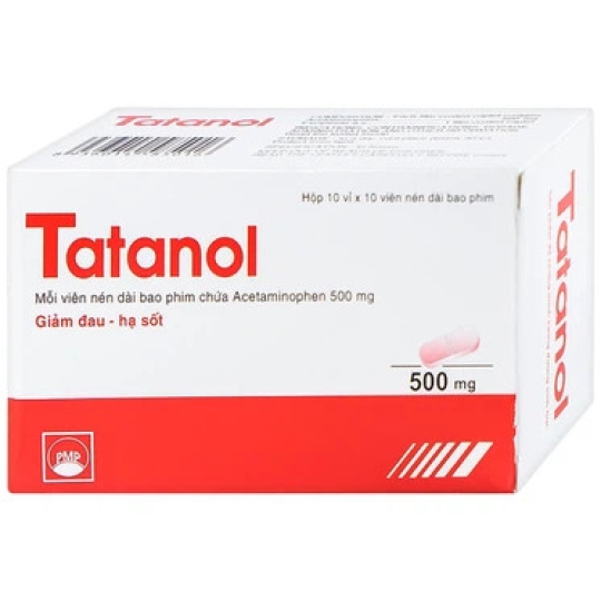 Thuốc Tatanol 500mg giúp hạ sốt, điều trị các cơn đau do cảm cúm, nhức đầu (10 vỉ x 10 viên)