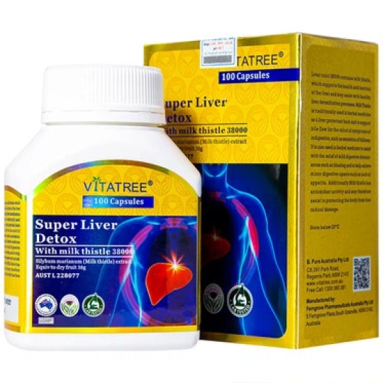 Viên uống Vitatree Super Liver Detox hỗ trợ góp phần giải độc gan (100 viên)