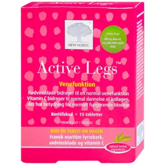 Viên uống Active Legs New Nordic phòng ngừa và hỗ trợ điều trị suy giãn tĩnh mạch chân (15 viên)