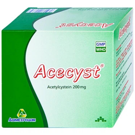 Thuốc Acecyst 200mg Agimexpharm hỗ trợ long đờm, thông đường hô hấp (10 vỉ x 10 viên)