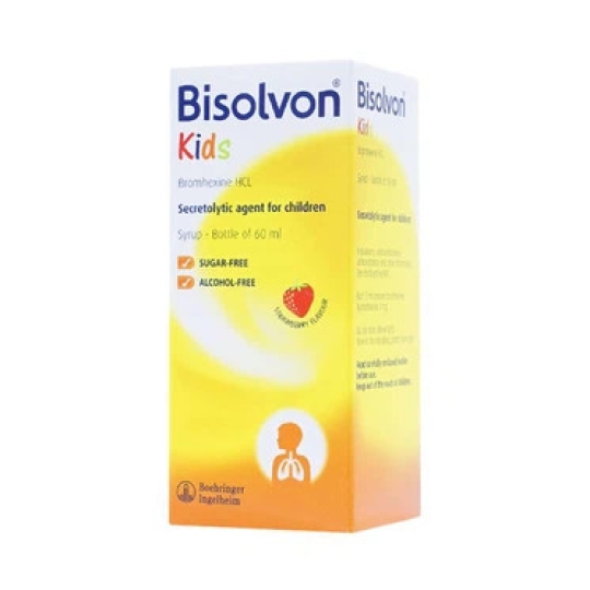 Siro Bisolvon Kids Boehringer làm loãng đờm trong các bệnh phế quản phổi cấp và mạn tính (60ml)