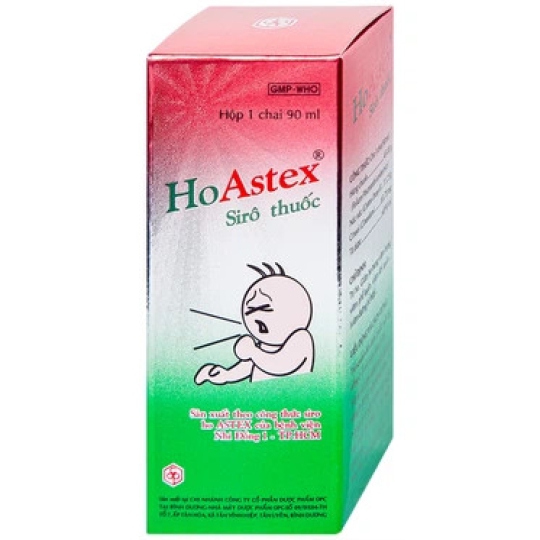 Siro thuốc HoAstex OPC hỗ trợ giảm ho, viêm họng, viêm phế quản (90ml)