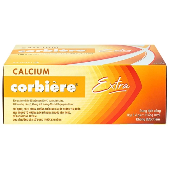 Dung dịch Calcium Corbiere Extra Sanofi bổ sung canxi (3 vỉ x 10 ống x 10ml)