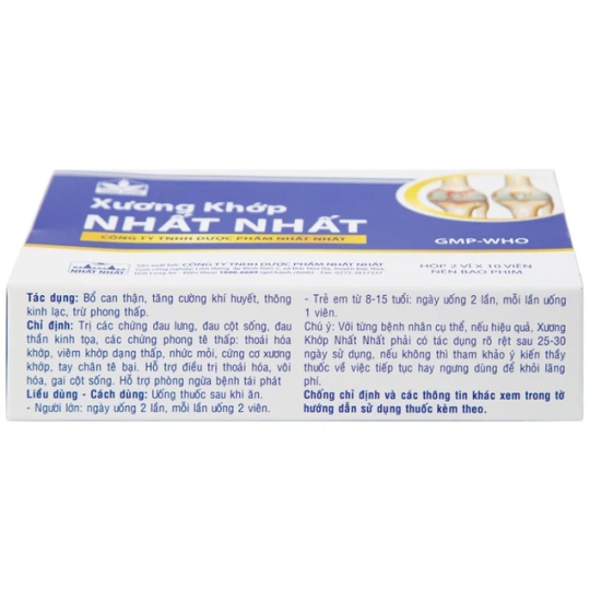 Thuốc Xương Khớp Nhất Nhất điều trị đau lưng, thần kinh tọa (2 vỉ x 10 viên)