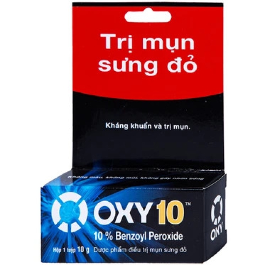 Gel Oxy10 Rohto hỗ trợ điều trị mụn trứng cá nặng và mụn trứng cá có mủ (10g)